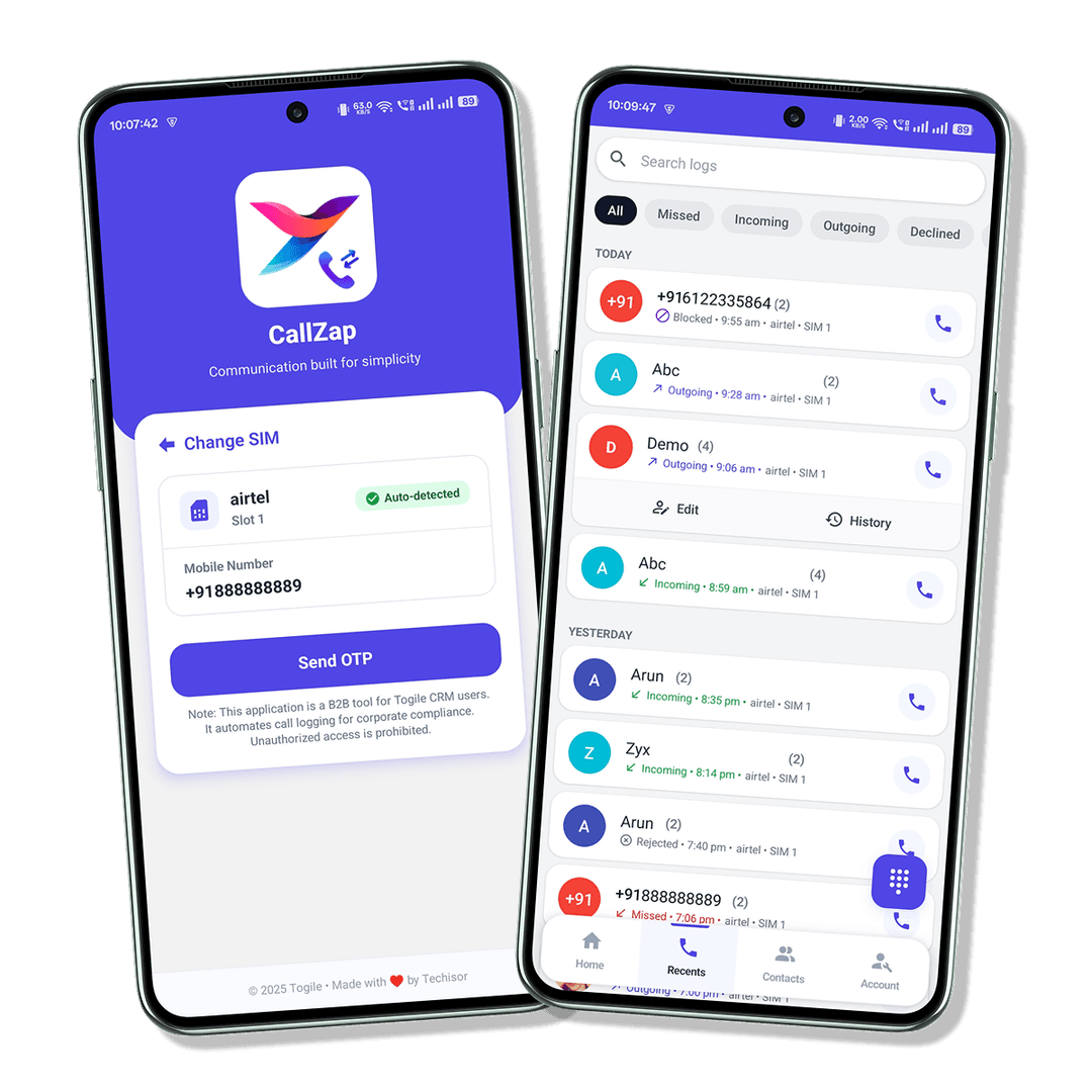 Togile CRM Interface